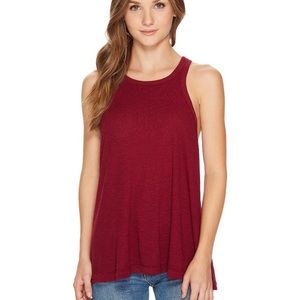 Free People Long Beach Burgundy Ribbed Tank Top 
Size Small